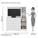 Ver imagem 5 de Cômoda Ilhabela com 1 Porta e 4 Gavetas Branco - PR Móveis