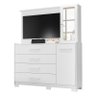 Cômoda Ilhabela com 1 Porta e 4 Gavetas Branco - PR Móveis - 1