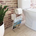 Ver imagem 3 de Suporte de Papel Higiênico com Revisteiro-lenço Umedecido - Stolf Cromado