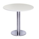 Ver imagem 1 de Mesa Beta Big Inox 75 Cm (alt) Disco Redondo Tampo Mdp Redondo 60 Cm (larg) X 2,50 Cm (alt) Branco