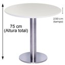 Ver imagem 5 de Mesa Beta Big Inox 75 Cm (alt) Disco Redondo Tampo Mdp Redondo 60 Cm (larg) X 2,50 Cm (alt) Branco