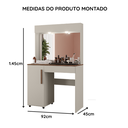 Ver imagem 4 de Penteadeira Camarim com Espelho e Luzes Gaveta Porta em MDP Lolita para Quarto:Off/Canela
