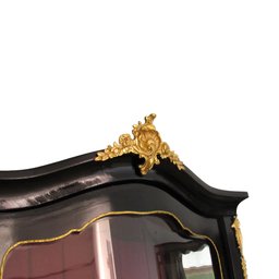 Cristaleira Imperial Clássica com Fundo em Captonê Vermelho - 193x94x48cm Prime Home Decor 37185 - 5