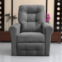 Ver imagem 1 de Poltrona Lyon 2 Estágios Reclinável Suede Cinza 83x80cm para Sala e Quarto