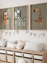 Ver imagem 1 de Kit 3 Quadros Decorativos Infantil Animais Safari No15