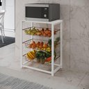 Ver imagem 1 de Fruteira com Suporte para Micro-ondas Barcelona Aço Branco Cesto Cobre Tampo Branco - Cor: Marrom
