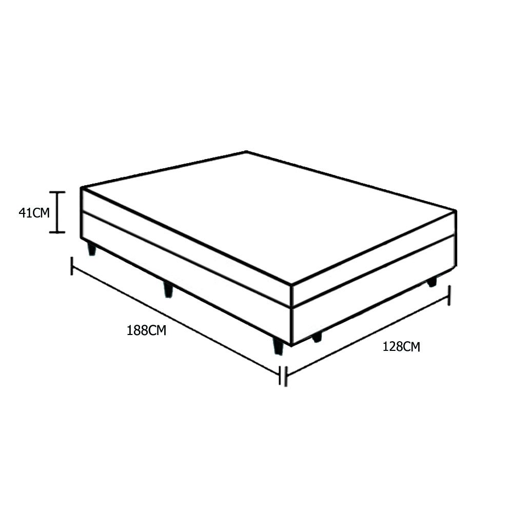 Base Box Baú Viúva NK Camas Sintético Preto 41x128x188 - 3