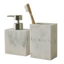 Ver imagem 5 de Conjunto Porta-sabonete Líquido Mármore Carrara em Polirresina Mart