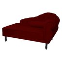 Ver imagem 2 de Recamier Decorativo Divã Larissa Lado Esquerdo Suede Marsala Pés Madeira Mz Decor
