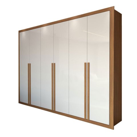 Guarda-roupa Casal Aura 6 Portas 6 Gavetas Cinamomo/branco - Panorama Móveis