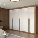 Ver imagem 3 de Guarda-roupa Casal Aura 6 Portas 6 Gavetas Cinamomo/branco - Panorama Móveis