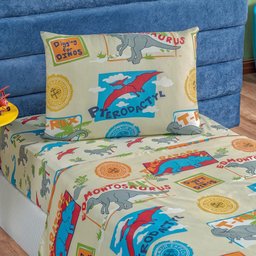 Jogo de Cama Lençol Bouti INFANTIL Kids Solteiro 03 Peças - Dino - 1