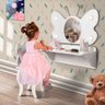Penteadeira Camarim Infantil com Espelho e Banqueta Branca Borboleta Valen - 1