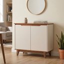 Ver imagem 1 de Buffet Flow 2 Portas sem Gaveta Off White e Freijó com Design Moderno para Sala de Jantar