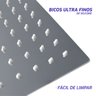 Ducha Chuveiro Slim 20x20 Cm Inox + Braco 40cm Tik De Casa - 5