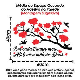 Adesivo de Parede Decorativo Triunfo Meu Teve a Mão de Deus - Cor Branca - 4