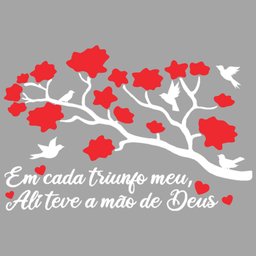Adesivo de Parede Decorativo Triunfo Meu Teve a Mão de Deus - Cor Branca - 1