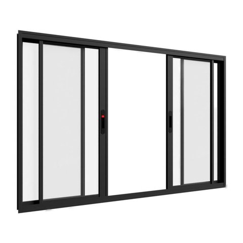 Janela de Correr Alumínio Preto 04 Folhas Confort - 100x150