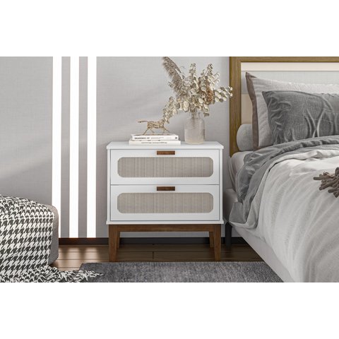 Mesinha de Cabeceira Retro Alto Padrão Estilo Europeu Santorini 60cm