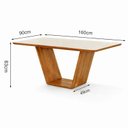 Ver imagem 6 de Mesa Jantar Retangular com 6 Lugares Pés Madeira Maciça - Mdf/vidro 160x90 - Off White