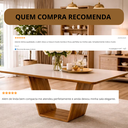Ver imagem 4 de Mesa Jantar Retangular com 6 Lugares Pés Madeira Maciça - Mdf/vidro 160x90 - Off White