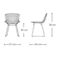Kit 4 Cadeiras Bertoia Cromada com Assento Sintético Marrom - 3