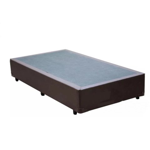 Base Cama Box Solteiro 88x188 Marrom Sintético Acolchoes