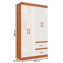 Ver imagem 4 de Guarda-roupa Solteiro Dallas 4 Portas 2 Gavetas - Doripel