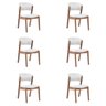 Kit 6 Cadeiras Decorativa Sala de Jantar Luxo Luna Facto Branco - Mozzelar - 1