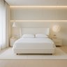 Cama Japonesa com Cabeceira Corea Seo Casal Courino Off White - Sallar Home - 4