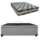 Ver imagem 2 de Cama Base Box Baú Casal Super Black Sintético Cinza + Colchão Casal Super Black D33 28x138x188