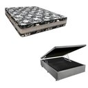 Ver imagem 1 de Cama Base Box Baú Casal Super Black Sintético Cinza + Colchão Casal Super Black D33 28x138x188