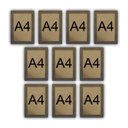 Ver imagem 1 de Kit 10 Molduras Quadro Certificado Diploma A4 Com Fundo MDF - Moldura Madeira