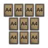 Kit 10 Molduras Quadro Certificado Diploma A4 Com Fundo MDF - Moldura Madeira - 1