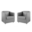 Ver imagem 1 de Kit 2 Poltronas Decorativa BIA Corino CINZA SKY MOBILE