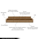 Ver imagem 3 de Sofá Retrátil 8 Lugares 484cm 4 Módulos Nero com USB Couro Caramelo G52 - Gran Belo
