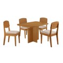 Ver imagem 2 de Conjunto Mesa de Jantar 120cm com 4 Cadeiras 100% MDF Multimóveis Crrft-CON042 Madeirado/Creme