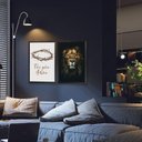 Ver imagem 3 de Kit 2 Quadros Decorativos Sala de Jantar Frase Fé Amor Leão