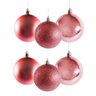 Conjunto 12 Bolas de Natal Rosê Prime Texturas Mistas 6cm Glitter, Brilho e Fosca - 1
