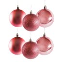 Ver imagem 1 de Conjunto 12 Bolas de Natal Rosê Prime Texturas Mistas 6cm Glitter, Brilho e Fosca