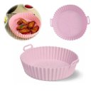 Ver imagem 5 de Forma de Silicone Rosa 16x4,5cm Reutilizável Antiaderente para Airfryer e Forno