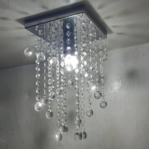 Lustre para Sala Quarto de Cristal Legítimo K9 Base 20x20 Cm Soq E27