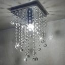 Ver imagem 3 de Lustre para Sala Quarto de Cristal Legítimo K9 Base 20x20 Cm Soq E27