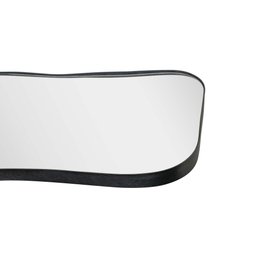 Espelho Retrô Horizontal Orgânico 170x70 Couro Mod Waves Preto - 6