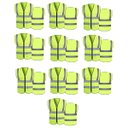 Ver imagem 1 de Colete Sinalizador Kit 10 Unidades Faixa Refletivo Proteçao Segurança Trabalho EPI Blusao Fluorescen