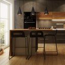 Ver imagem 2 de Luminária Pendente Cone 502 Para Bancada 26cm Preto com Cobre