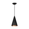 Luminária Pendente Cone 502 Para Bancada 26cm Preto com Cobre - 1