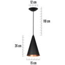 Ver imagem 3 de Luminária Pendente Cone 502 Para Bancada 26cm Preto com Cobre