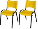 Ver imagem 2 de Cadeira Iso Base Preto Escola, Escritório - Kit 2 Un