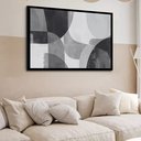 Ver imagem 2 de Quadro Decorativo Preto Cinza Abstrato - 50x70cm:moldura Branca